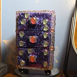 Red Foxx Designs Purple and Silver Decorative Storage Box
